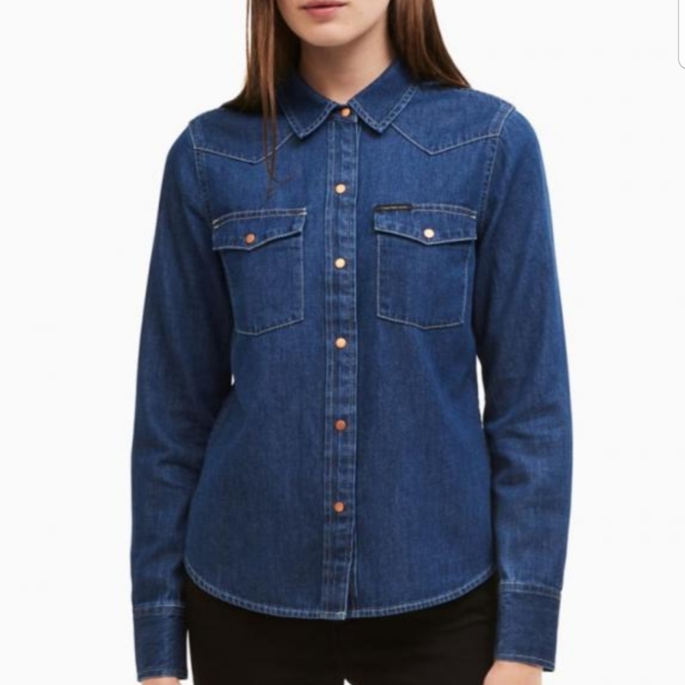 New With Tags Calvin Klein Women's Denim Shirt